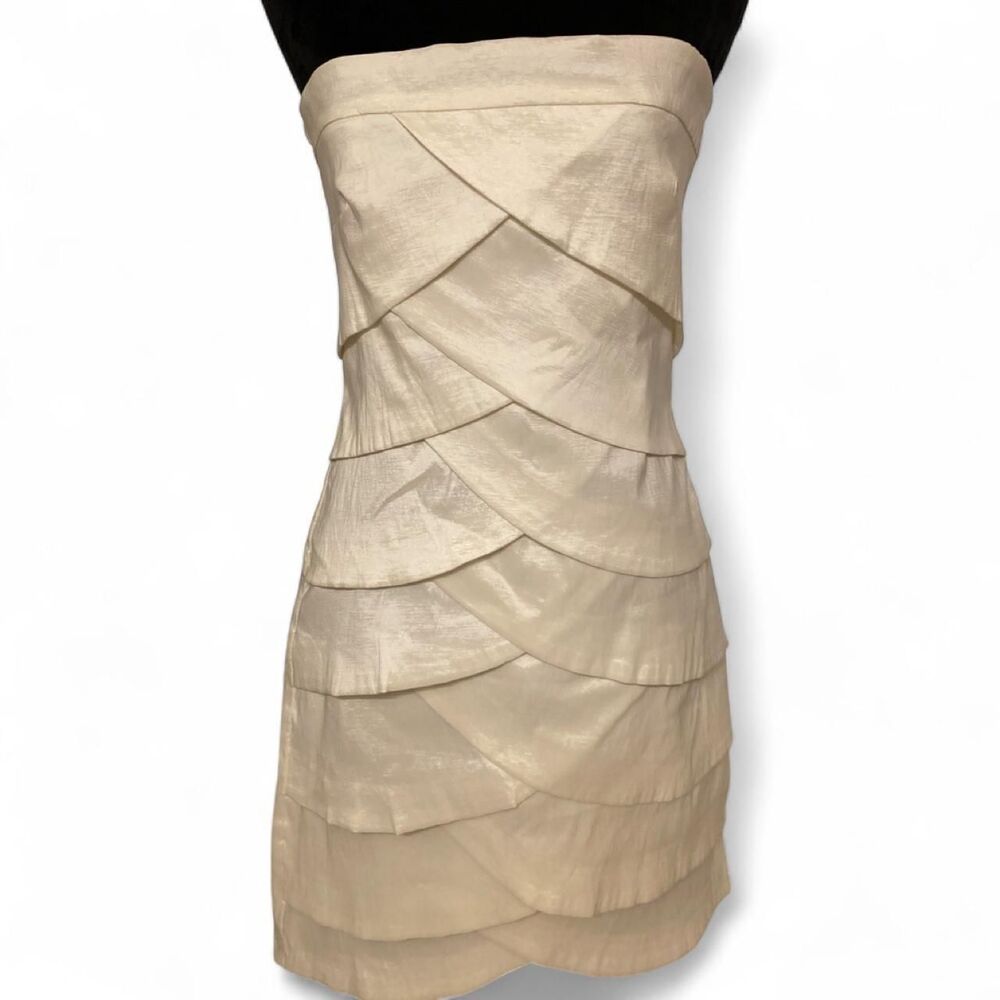 Women's White and Cream Dress